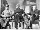 The Tehran Conference was a strategy meeting held between Joseph Stalin, Franklin D. Roosevelt, and Winston Churchill from 28 November to 1 December 1943. It was held in the Soviet Embassy in Tehran, Iran and was the first of the World War II conferences held between all of the 'Big Three' Allied leaders (the Soviet Union, the United States, and the United Kingdom).<br/><br/>

It closely followed the Cairo Conference which had taken place on 22-26 November 1943, and preceded the 1945 Yalta and Potsdam Conferences. Although all three of the leaders present arrived with differing objectives, the main outcome of the Tehran Conference was the commitment to the opening of a second front against Nazi Germany by the Western Allies.<br/><br/>

The conference also addressed relations between the Allies and Turkey and Iran, operations in Yugoslavia and against Japan as well as the envisaged post-war settlement. A separate protocol signed at the conference pledged the Big Three's recognition of Iran's independence.