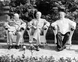 The Potsdam Conference was held  in Potsdam, occupied Germany, from 17 July to 2 August 1945. Participants were the Soviet Union, the United Kingdom and the United States. The three powers were represented by Communist Party General Secretary Joseph Stalin, Prime Ministers Winston Churchill, and, later, Clement Attlee, as well as President Harry S. Truman.<br/><br/>

Stalin, Churchill, and Truman—as well as Attlee, who participated alongside Churchill while awaiting the outcome of the 1945 general election, and then replaced Churchill as Prime Minister after the Labour Party's defeat of the Conservatives—gathered to decide how to administer punishment to the defeated Nazi Germany, which had agreed to unconditional surrender nine weeks earlier, on 8 May (VE Day).<br/><br/>

The goals of the conference also included the establishment of post-war order, peace treaty issues, and countering the effects of the war.