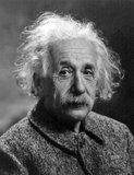 Albert Einstein (14 March 1879 – 18 April 1955) was a German-born theoretical physicist and philosopher of science. He developed the general theory of relativity, one of the two pillars of modern physics (alongside quantum mechanics). He is best known in popular culture for his mass–energy equivalence formula E = mc2 (which has been dubbed 'the world's most famous equation'). He received the 1921 Nobel Prize in Physics 'for his services to theoretical physics, and especially for his discovery of the law of the photoelectric effect'. The latter was pivotal in establishing quantum theory.<br/><br/>

Einstein was visiting the United States when Adolf Hitler came to power in 1933 and, being Jewish, did not go back to Germany, where he had been a professor at the Berlin Academy of Sciences. He settled in the USA, becoming an American citizen in 1940. On the eve of World War II, he endorsed a letter to President Franklin D. Roosevelt alerting him to the potential development of 'extremely powerful bombs of a new type' and recommending that the U.S. begin similar research. This eventually led to what would become the Manhattan Project.<br/><br/>

Einstein published more than 300 scientific papers along with over 150 non-scientific works. His intellectual achievements and originality have made the word 'Einstein' synonymous with genius.