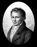 Friedrich Wilhelm Heinrich Alexander von Humboldt was a Prussian geographer, naturalist, and explorer, and the younger brother of the Prussian minister, philosopher and linguist Wilhelm von Humboldt (1767–1835). Humboldt's quantitative work on botanical geography laid the foundation for the field of biogeography.<br/><br/>

Between 1799 and 1804, Humboldt travelled extensively in Latin America, exploring and describing it for the first time from a modern scientific point of view. His description of the journey was written up and published in an enormous set of volumes over 21 years. He was one of the first to propose that the lands bordering the Atlantic Ocean were once joined (South America and Africa in particular).<br/><br/>

Later, his five-volume work, Kosmos (1845), attempted to unify the various branches of scientific knowledge. Humboldt supported and worked with other scientists, including Joseph-Louis Gay-Lussac, Justus von Liebig, Louis Agassiz, Matthew Fontaine Maury, Georg von Neumayer, and most notably, Aimé Bonpland, with whom he conducted much of his scientific exploration.