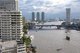 Thailand: The Chao Phraya River and the King Taksin Bridge seen from the Oriental Hotel, Bangkok