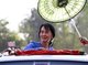Burma / Myanmar: Daw Aung San Suu Kyi (1945- ), Burmese politician and State Counsellor. During 2012 by-election campaign at her constituency Kawhmu township, Myanmar on 22 March 2012