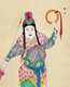 China: Beijing Opera / Peking Opera figure from a late 19th century Qing Dynasty album, ink, colour and gold on silk. Artist unknown