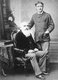 England / UK: Rudyard Kipling (1865-1936) with his father John Lockwood Kipling (1837-1911), c. 1890