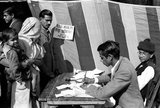 The Indian general election of 1951–52 elected the first Lok Sabha since India became independent in August 1947. Until this point, the Indian Constituent Assembly had served as an interim legislature.<br/><br/>

The Indian National Congress (INC) won a landslide victory, winning 364 of the 489 seats and 45% of the total votes polled. This was over four times as many votes as the second-largest party. Jawaharlal Nehru became the first democratically elected Prime Minister of the country.