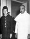 India: Mir Osman Khan, last Nizam of Hyderabad (left) with Sardar Vallabhbhai Jhaverbhai Patel, first Indian Union Home Minister, Hyderabad, 1948