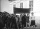 Russia / Ukraine: Communist-organised demonstration denouncing peasants unwilling to work on collective farms in Donetsk during the great Ukrainian famine or Holodomor, 1932-1933