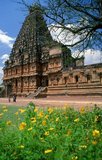 The Brihadeeswarar Temple is a large Hindu temple dedicated to the god Shiva. The temple was completed in 1010 CE by the Chola Dynasty emperor Raja Raja Chola I (r. 985 - 1014 CE), one of the greatest Indian emperors.