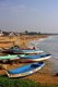 India: Fishing boats donated after the 2004 Indian Ocean tsunami lie on the beach at Mahabalipuram, Tamil Nadu
