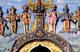 Sri Lanka: Statues over the entrance to the Kataragama Devale, Hindu temple in Kandy