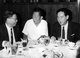 Singapore: Lee Kuan Yew (centre), Prime Minister of Singapore, having dinner with Dr Ngeow Sze Chan (left) and an unidentified third man, c. 1960s