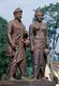 Sri Lanka: Statue of Princess Hemamali and her husband, Prince Dantha at the Temple of the Tooth, Kandy. The Princess carried Gautama Buddha's tooth relic hidden in her hair to Sri Lanka