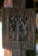 Sri Lanka: A dragon, detail of a carved wooden pillar in the Embekke Temple, Kandy