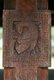 Sri Lanka: A bird, detail of a carved wooden pillar in the Embekke Temple, Kandy