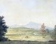 Indonesia: 'Landschap op Java' (Landscape in Java), Pieter van Oort Hzn, 1830