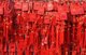 China: Chinese New Year blessing tablets hang from posts in the Beijing Dongyue Temple (Temple of the God of Taishan Mountain), a Taoist temple, Beijing
