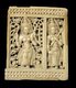 Sri Lanka: Fragment of an ivory hair comb depicting two standing goddesses; left the love goddess Rati with a bow of sugar cane; right a heavenly servant, 1700-1800