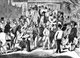 USA: Engraving of a slave auction in Charleston, South Carolina, 1853. The Illustrated London News, Nov. 29, 1856