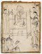 Iran / Persia: Black ink sketch of the Prophet Muhammad enthroned, Iran, 14th century. Staatsbibliothek zu Berlin