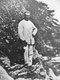 France / Ethiopia: Arthur Rimbaud (1854 - 1891) standing in front of a tree in Harar. Self-portrait, c. 1884