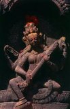 Saraswati is the goddess of knowledge, music, arts, science and technology. She is the daughter of Brahma, sometimes also described as his consort.