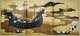 Japan: The first of two Byobu screen paintings of the arrival of a namban (or nanban) 'Southern Barbarian' (Portuguese) ship. Possibly Kano Naizen (1570-1616), c. 1600