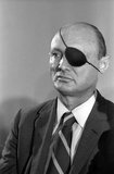 Moshe Dayan (20 May 1915 – 16 October 1981) was an Israeli military leader and politician. He was the second child born on the first kibbutz, but he moved with his family in 1921, and he grew up on a moshav (Israeli village or settlement).<br/><br/>

As commander of the Jerusalem front in Israel's War of Independence, Chief of staff of the Israel Defense Forces (1953–58) during the 1956 Suez Crisis, but mainly as Defense Minister during the Six-Day War, he became a fighting symbol of the new state of Israel.<br/><br/>

After being blamed for the army's lack of preparation before the outbreak of the 1973 Yom Kippur War, and for his failure of nerve during the war, he left the military and joined politics. As Foreign Minister Dayan played an important part in negotiating the peace treaty between Egypt and Israel.