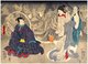Utagawa Kuniyoshi (January 1, 1798 - April 14, 1861) was one of the last great masters of the Japanese ukiyo-e style of woodblock prints and painting. He is associated with the Utagawa school.<br/><br/>

The range of Kuniyoshi's preferred subjects included many genres: landscapes, beautiful women, Kabuki actors, cats, and mythical animals. He is known for depictions of the battles of samurai and legendary heroes. His artwork was affected by Western influences in landscape painting and caricature.