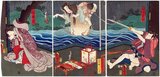 Utagawa Kunisada (also known as Utagawa Toyokuni III) was the most popular, prolific and financially successful designer of ukiyo-e woodblock prints in 19th-century Japan.<br/><br/>

In his own time, his reputation far exceeded that of his contemporaries, Hokusai, Hiroshige and Kuniyoshi.