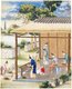 China / Netherlands: Women sorting tea on a porch, southern China. Part of a group of four gouaches on the production and export of Chinese tea by the VOC around 1750