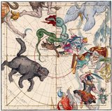 Ignace-Gaston Pardies (5 September 1636 – 21 April 1673 was a French scientist.<br/><br/>

In 1674, Pardies published the star atlas <i>Globi coelestis in tabulas planas redacti descriptio</i> in Paris. The atlas was partially based on the work of another French Jesuit scientist Thomas Gouye. The atlas was engraved by G. Vallet and dedicated to Johan Friedrich, Duke of Braunschweig-Luneburg. The constellation figures are drawn from Uranometria, but they were carefully reworked and adapted to a broader view of the sky.<br/><br/>

In 1693, a newer edition was published and in 1700 another edition appeared. They include new information, such as the paths of comets observed since 1674. The atlas uses gnomonic projection so that the plates make up a cube of the universe. The atlas served as a model for the star charts of William Rutter Dawes published in 1844.