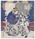 Japan: The Courtesan Tokaeri of Matsubaya with Attendants and New Year's Decorations, with poems by Fukusaitei Shimemaru. Yashima Gakutei (1786-1868), c. 1825