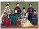 Japan: The Japanese Imperial Family (1900). From left to right: Princess Kane, the Crown Princess, Princess Fumi, the Meiji Emperor, Princess Yasu, the Empress, the Crown Prince and Princess Tsune. Torajiro Kasai, 1900
