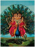 Kartikeya, also known as Skanda, Kumaran, Kumara Swami and Subramaniyan, is the Hindu god of war. He is the commander-in-chief of the army of the devas (gods) and the son of Shiva and Parvati.<br/><br/>

Murugan is often referred to as 'Tamil Kadavul' (meaning 'God of Tamils') and is worshiped primarily in areas with Tamil influences, especially South India, Sri Lanka, Mauritius, Indonesia, Malaysia, Singapore and Reunion Island. His six most important shrines in India are the Arupadaiveedu temples, located in Tamil Nadu. In Sri Lanka, the sacred historical Nallur Kandaswamy temple in Jaffna and Kataragama Temple situated deep south. Hindus in Malaysia also pray to Lord Murugan at the Batu Caves and various temples where Thaipusam is celebrated with grandeur.<br/><br/>

In Karnataka and Andhra Pradesh, Kartikeya is known as Subramanya with a temple at Kukke Subramanya known for Sarpa shanti rites dedicated to Him and another famous temple at Ghati Subramanya also in Karnataka. In Bengal and Odisha, he is popularly known as Kartikeya.