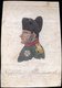 A satirical head and shoulders portrait of Napoleon. Napoleon's hat is an eagle representing Prussia, which has dug its claws into Napoleon by one interpretation, or is the 'discomfited French Eagle, maimed and crouching'.<br/><br/>

Napoleon's face is formed of the bodies of the dead amassed during his campaigns; his collar is a sea of blood with a vessel below his ear; his jacket shows the Rhineland states, the dissolved Confederation that had been Napoleon's puppets; the order of the Legion of Honour shows the spider's web in which the Confederations' members had been caught; his epaulette is the 'Hand Of God', which will free Germany from the spider, or is 'an Emblem of the Vigilance of the Allies, who have inflicted on that Hand a deadly Sting'.