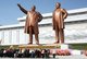Korea: The statues of Kim Il Sung and Kim Jong Il on Mansu Hill in Pyongyang, DPRK (North Korea), April 2012