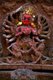 Nepal: A woodvarving depicting the Hindu god Shiva at a temple in Kathmandu