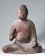 Japan: Amida or Amitabha Buddha in lotus position, carved wood, c. 1150 CE