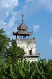 The Nanmyin Tower is the only remaining building of the original Palace of Ava. The watchtower was built in the early 19th century and stands 27 metres (89ft) high.<br/><br/>

Inwa was the capital of Burma for nearly 360 years, on five separate occasions, from 1365 to 1842. So identified as the seat of power in Burma that Inwa (as the Kingdom of Ava, or the Court of Ava) was the name by which Burma was known to Europeans down to the 19th century.