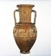 Greece: Terracotta neck amphora depicting military scenes, Attica, c. 710 BCE
