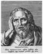 Greece / Turkey: The Greek philosopher Heraclitus weeping (c. 535-475 BCE). Engraving, 17th century
