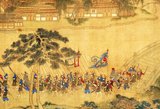 In the waning years of the Yuan dynasty (1279-1368), <i>wokou</i> (Japanese pirates) raided the coastal provinces of eastern China with increasing regularity. Despite suffering defeat in Shandong in 1363, raiding parties continued, pushing even farther south along the coast to Fujian Province.<br/><br/>

The scroll in its entirety shows a party of Japanese pirates landing in a coastal community, scouting and raiding local residences, the flight of refugees, and the response of Ming troops who defend the area in a pitched battle on the water.