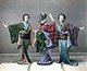 Japan: Three kimono-clad women dancing, 1890s
