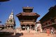 Nepal: The Vatsala Durga Temple (left) and the Chyasalin Mandap Temple (right), Durbar Square, Bhaktapur, Kathmandu Valley (1996)
