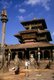 Nepal: The Hindu Dattatreya Temple with the Garuda pillar facing it, Tachupal Tol, or Dattatreya Square, Bhaktapur (1997)