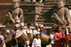 Nepal: A band of musicians in front of the Hindu Nyatapola Temple, Taumadhi Tol, Bhaktapur, Kathmandu Valley (1997)