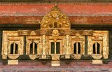 The Bhairavnath Temple stands on the eastern side of Taumadhi Tol. Built under King Jagajjyoti Malla (1614-1637), the temple originally possessed only a single floor, but in 1718 Bhupatindra Malla and his son added two floors, and placed a golden roof on top.<br/><br/>

The temple is decicated to Bhairavnath, or Akash Bhairav, the destroyer of demons, who was installed 'for the protection of the country and the removal from sin and distress of the people'.<br/><br/>

The Bhairavnath Temple is the focus of the Bisket Jatra, the New Year celebrations in Bhaktapur (13-14 April). Small figures of Bhairavnath and his divine spouse Bhadrakali are carried on separate chariots around town, to finally meet at the Bhairavnath Temple in a riotous celebration. Local lore has it that Bhairavnath, when left to his own devices, can become very mean-spirited, and he is in a much better mood when his wife is around. The figure of the feared Bhairavnath, incidentally, is a mere 30 centimetres high, his equally obnoxious wife only 25.