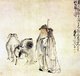China: 'Su Wu Tending Sheep'.  Qing Dynasty painter Huang Shen (1687-1772)