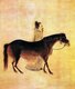 China: 'Xi Official with Horse', Ming to Qing Dynasty painter Zhang Mu (1607 - c.1687)