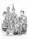 Germany / Siam: A Buddhist Monk, King Chulalongkorn of Siam (1853 - 1910) with wife and child, <i>Munchner Bilderbogen</i>, Braun & Schneider, 1861-1890